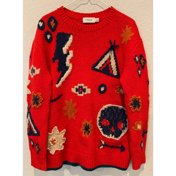 COACH Motif Crewneck Sweater 1941 SIZE X-SMALL - Picture 3 of 9